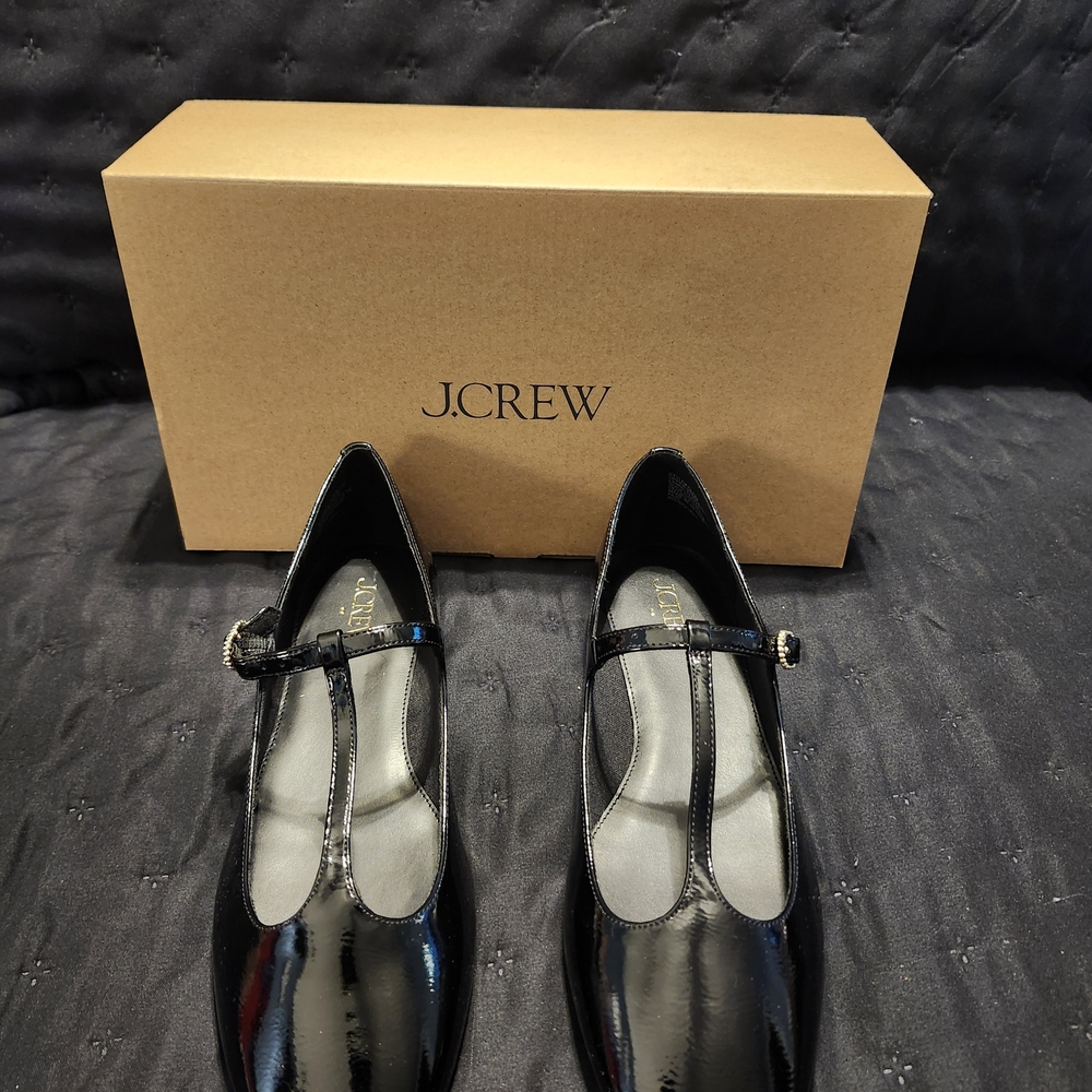 J.Crew Black Patent Leather Mary Jane Shoes